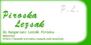 piroska lezsak business card